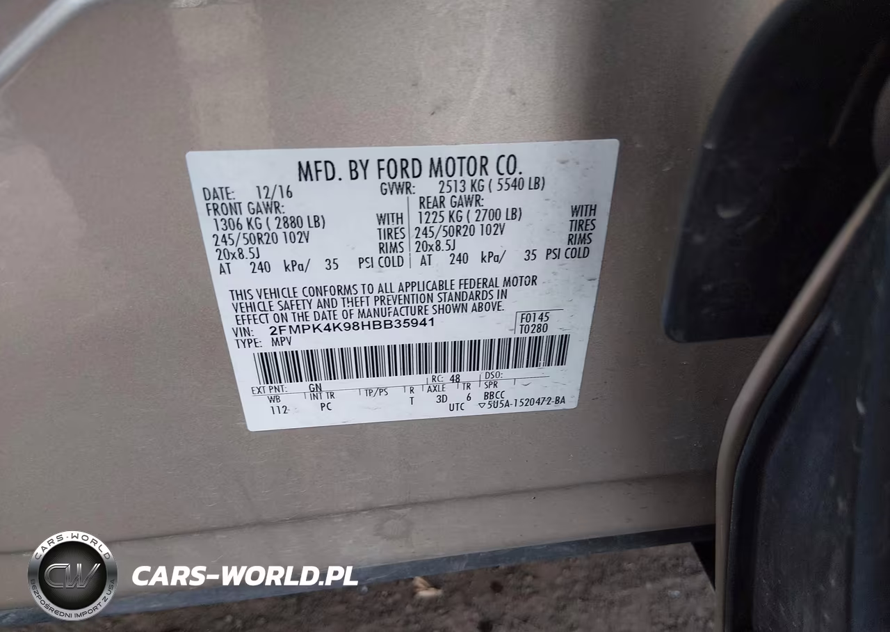 2017 Ford Edge Titanium VIN:2FMPK4K98HBB35941 - 9