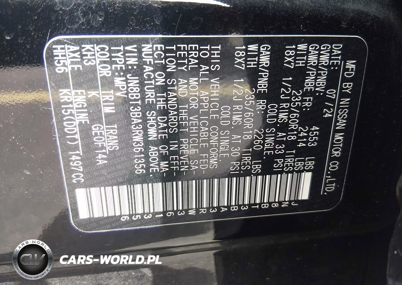 2024 Nissan Rogue Sv Fwd VIN:JN8BT3BA3RW361356 - 9