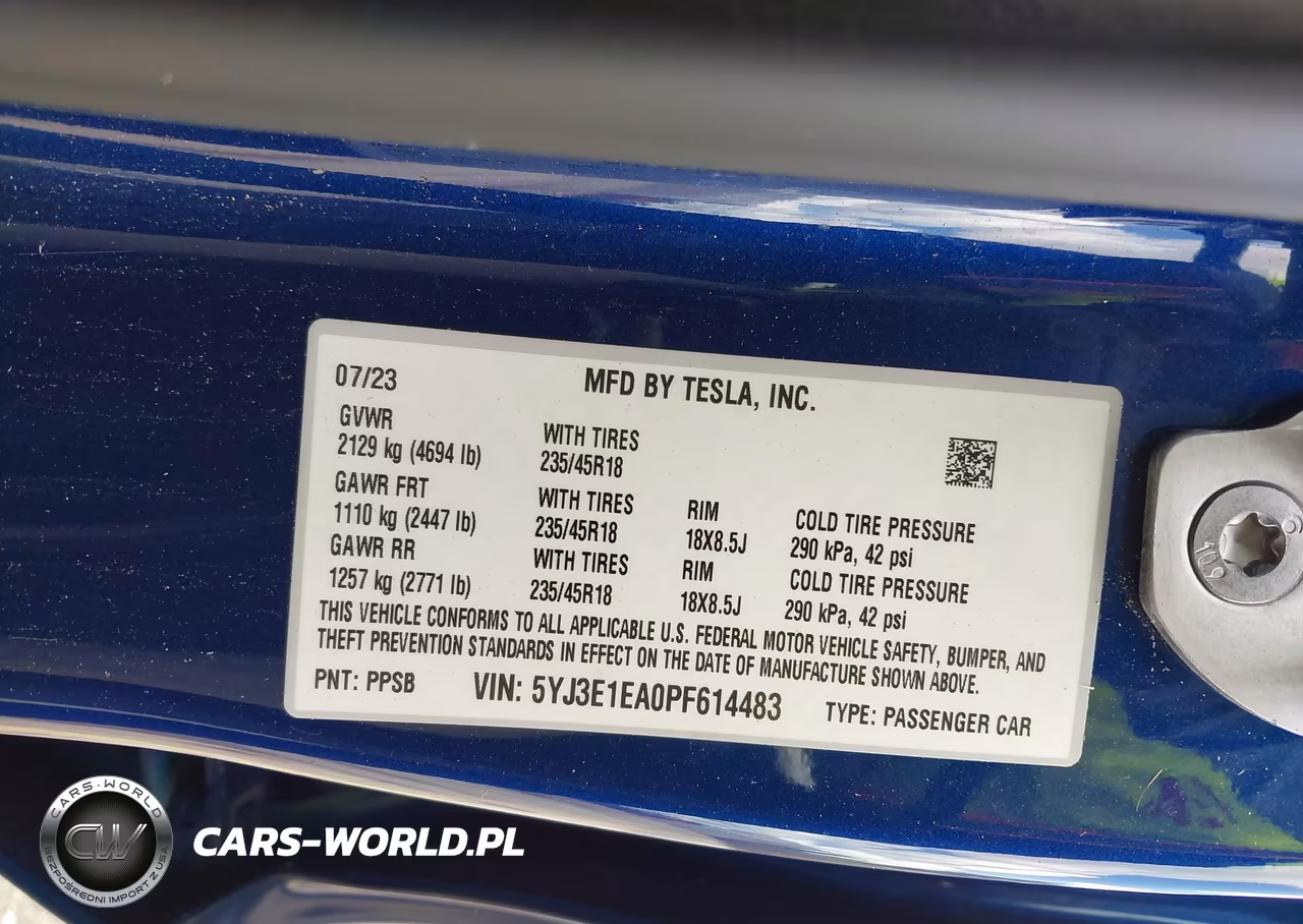 2023 Tesla Model 3 Rear-Wheel Drive VIN:5YJ3E1EA0PF614483 - 9