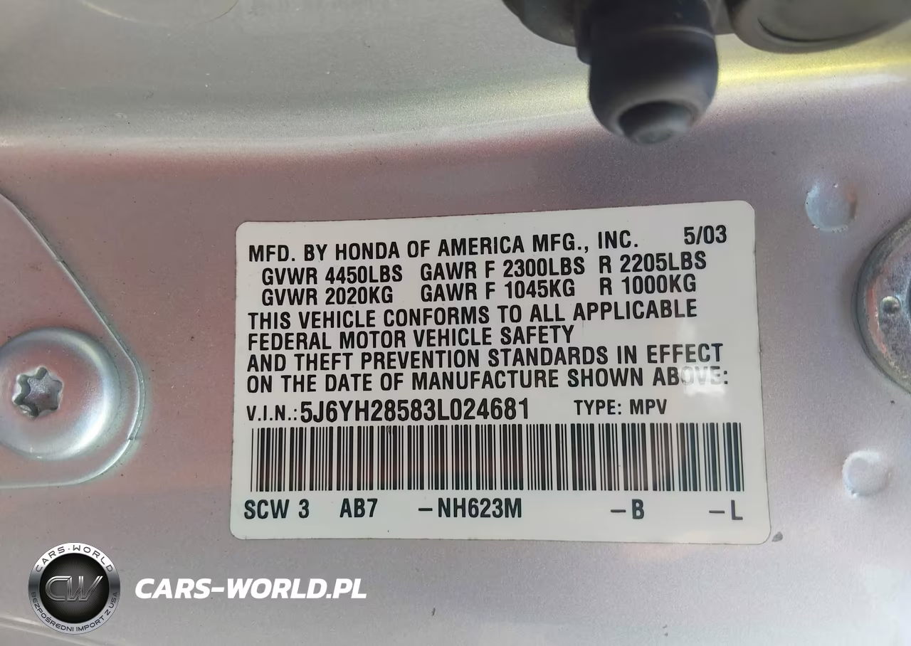 2003 Honda Element Ex VIN:5J6YH28583L024681 - 9