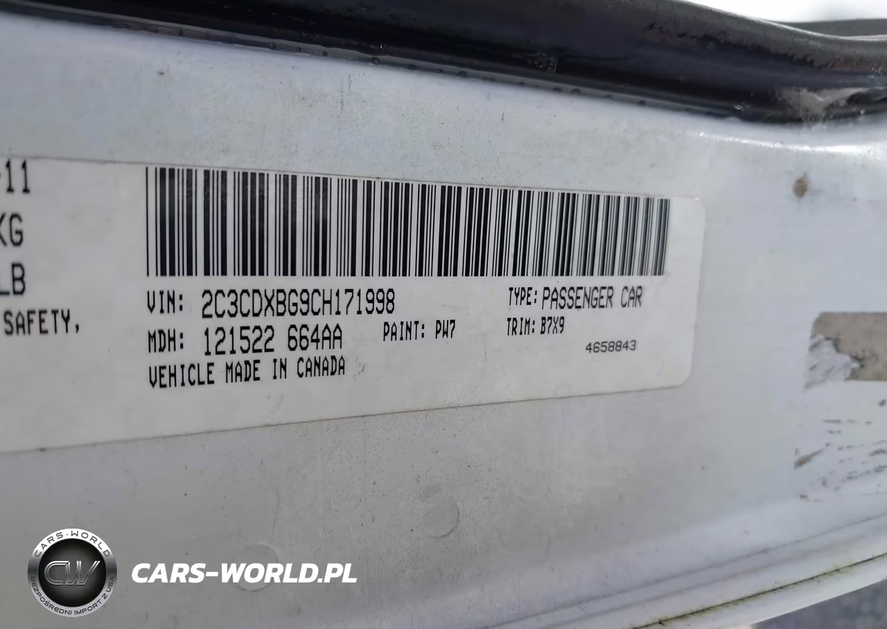 2012 Dodge Charger Se VIN:2C3CDXBG9CH171998 - 9