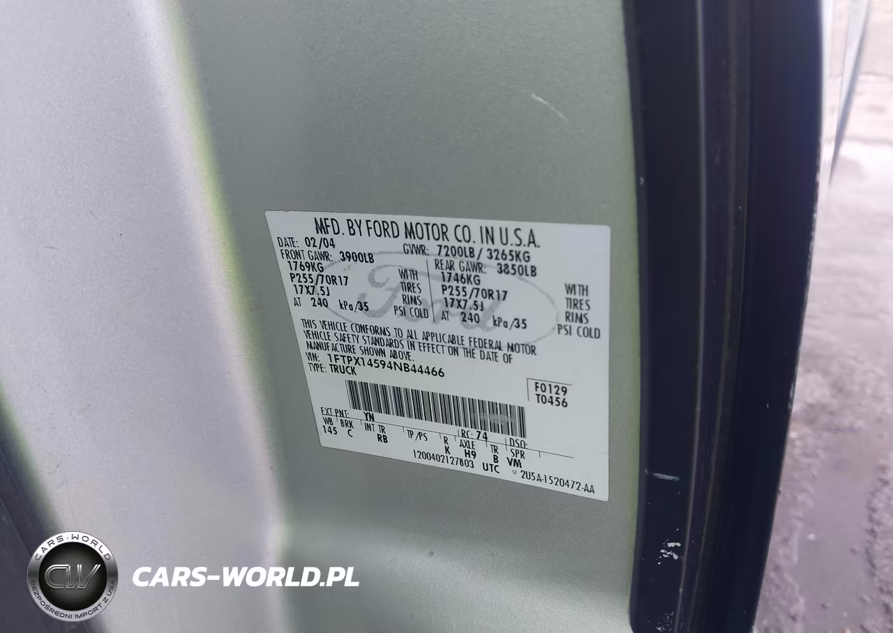 2004 Ford F-150 Fx4-Lariat-Xl-Xlt VIN:1FTPX14594NB44466 - 9
