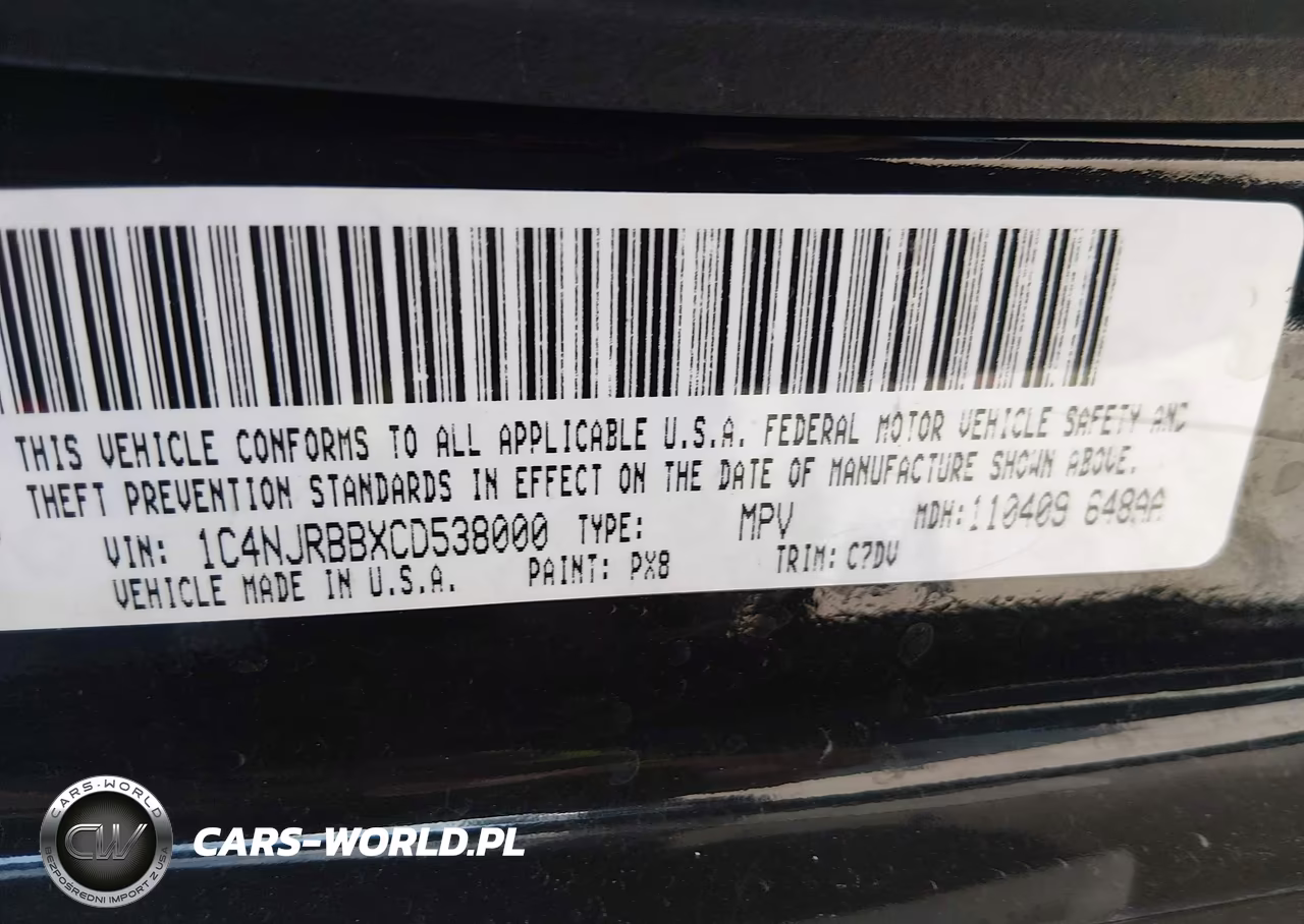 2012 Jeep Patriot Sport VIN:1C4NJRBBXCD538000 - 9