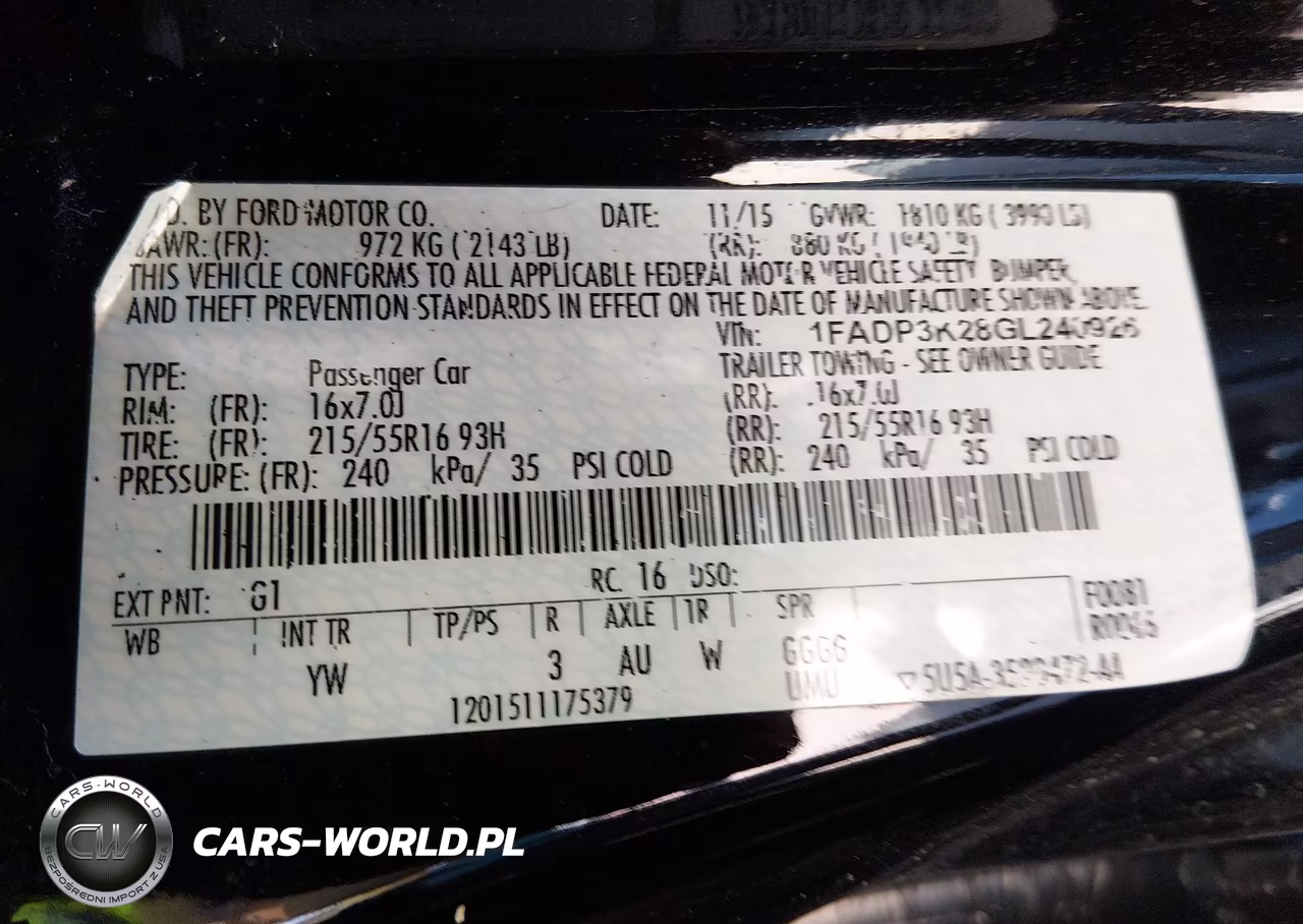 2016 Ford Focus Se VIN:1FADP3K28GL240926 - 9