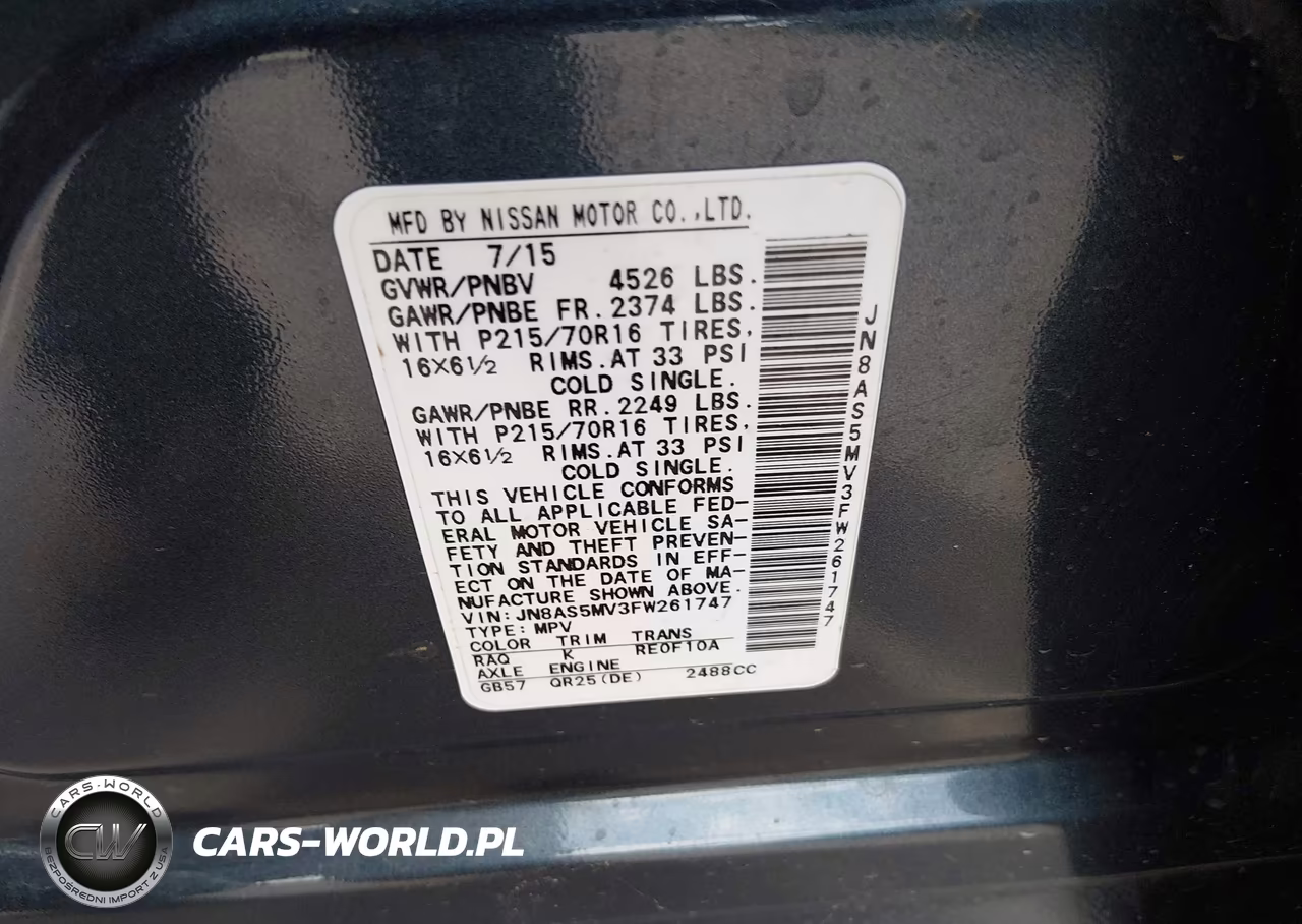 2015 Nissan Rogue Select S VIN:JN8AS5MV3FW261747 - 9