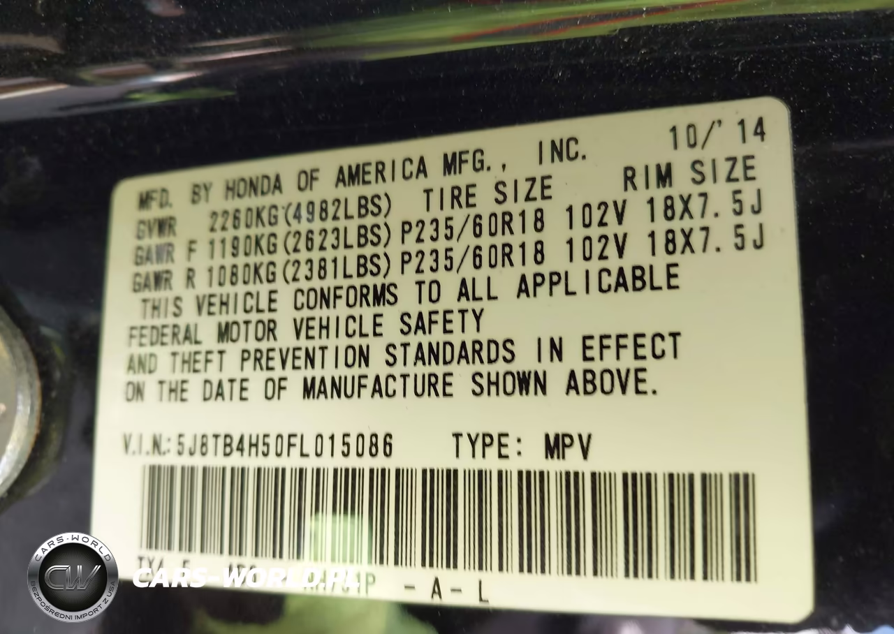 2015 Acura Rdx VIN:5J8TB4H50FL015086 - 9
