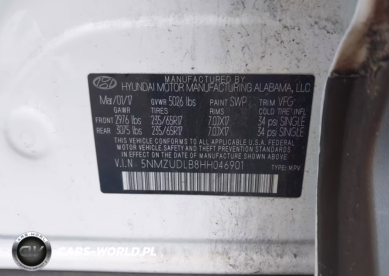 2017 Hyundai Santa Fe Sport 2.4L VIN:5NMZUDLB8HH046901 - 9