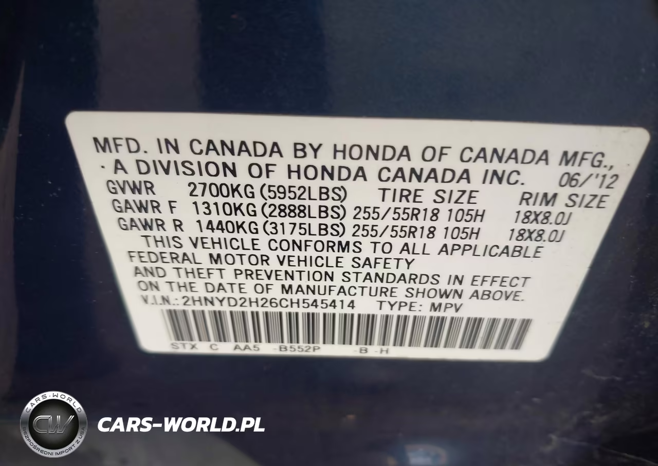 2012 Acura Mdx VIN:2HNYD2H26CH545414 - 9