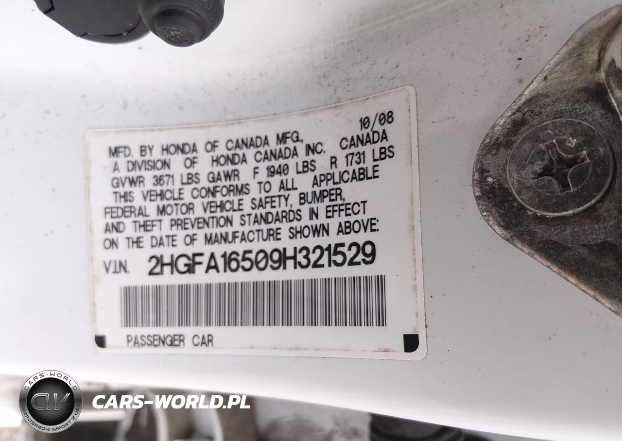 2009 Honda Civic Lx VIN:2HGFA16509H321529 - 9