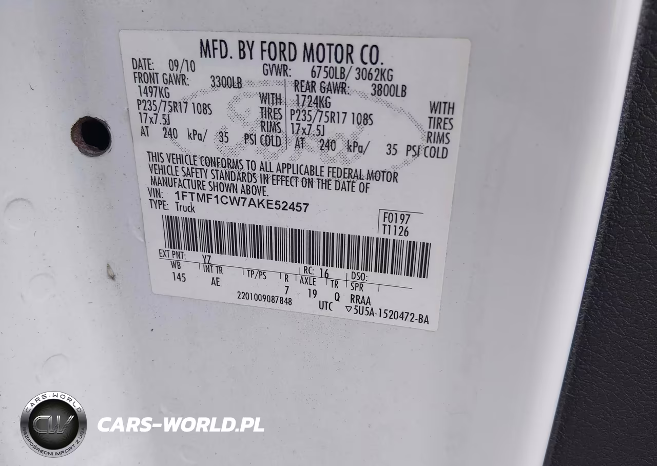 2010 Ford F-150 Stx-Xl-Xlt-Xlt W-Mid-Box Prep VIN:1FTMF1CW7AKE52457 - 9
