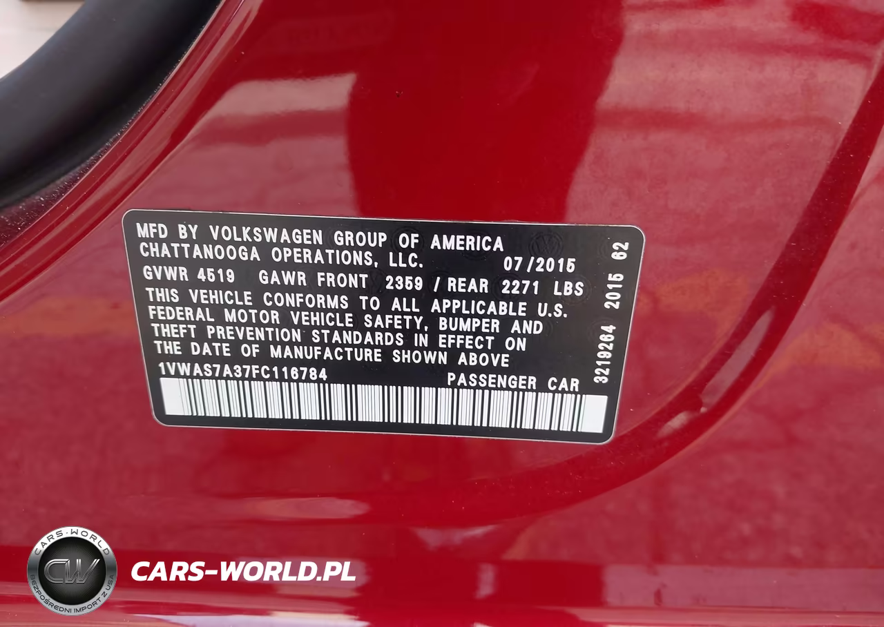 2015 Volkswagen Passat 1.8T Limited Edition VIN:1VWAS7A37FC116784 - 9