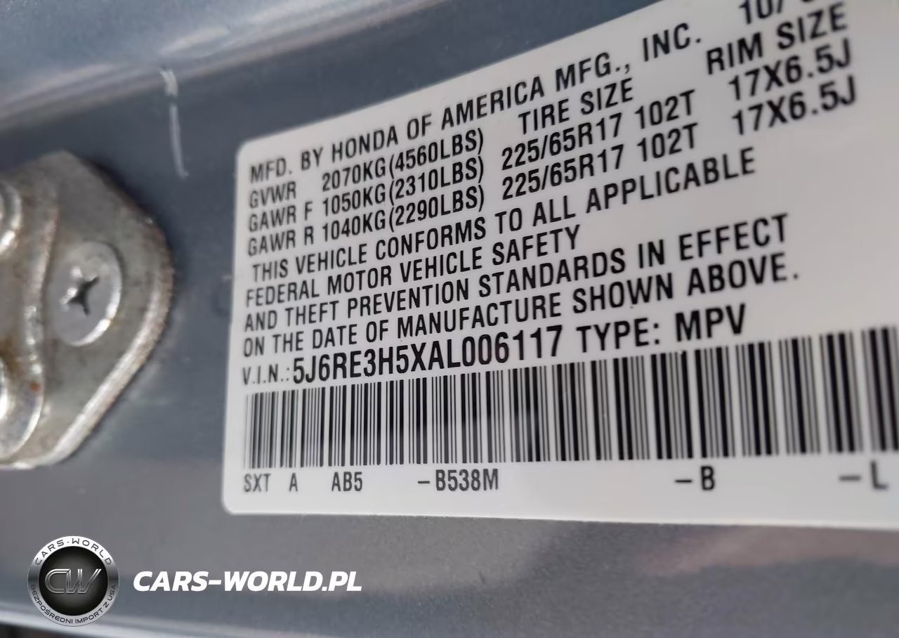 2010 Honda Cr-V Ex VIN:5J6RE3H5XAL006117 - 9