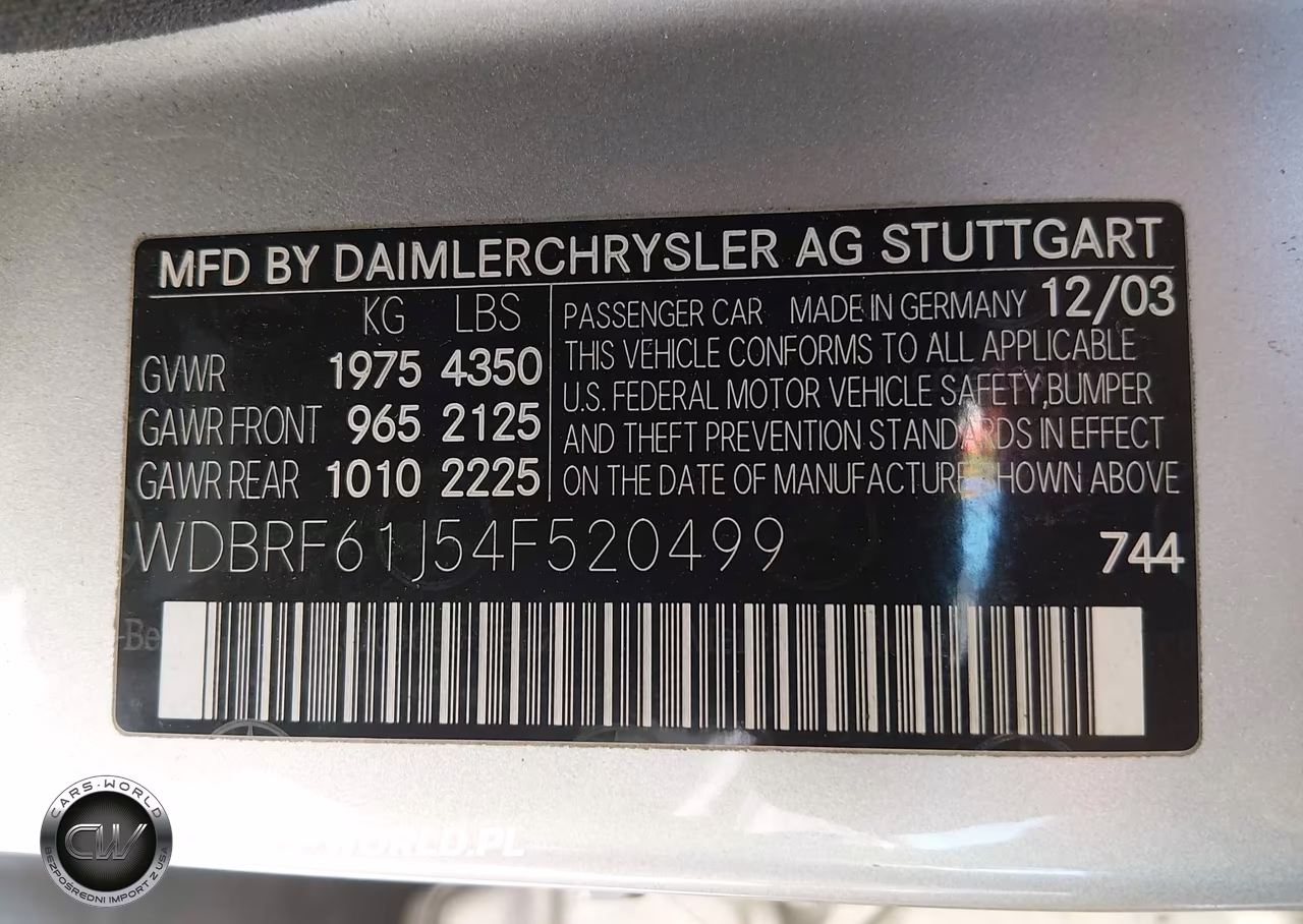 2004 Mercedes-Benz C 240 VIN:WDBRF61J54F520499 - 9