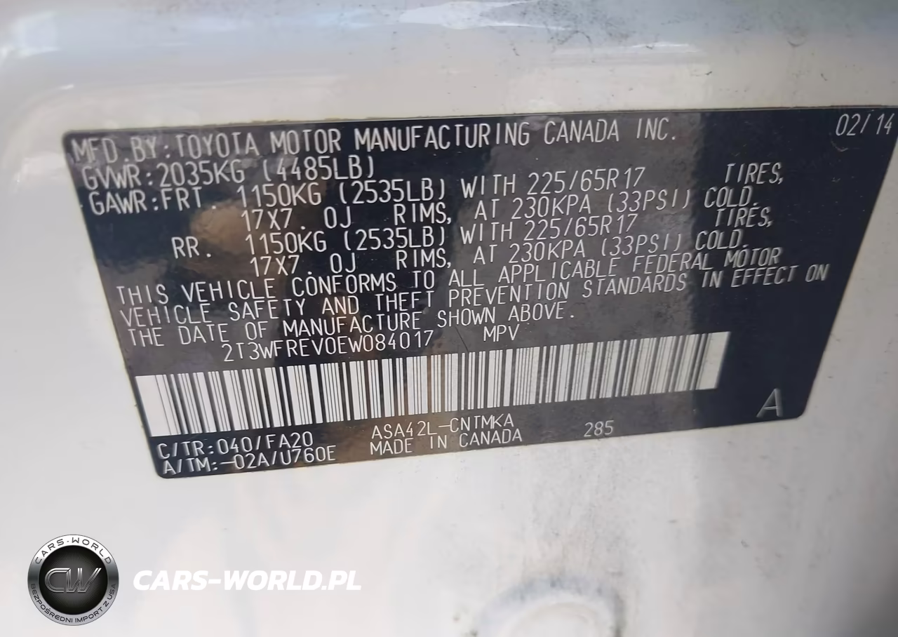 2014 Toyota Rav4 Xle VIN:2T3WFREV0EW084017 - 9