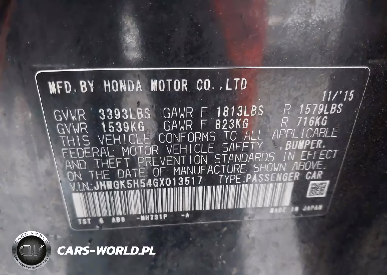 2016 Honda Fit Lx VIN:JHMGK5H54GX013517 - 9