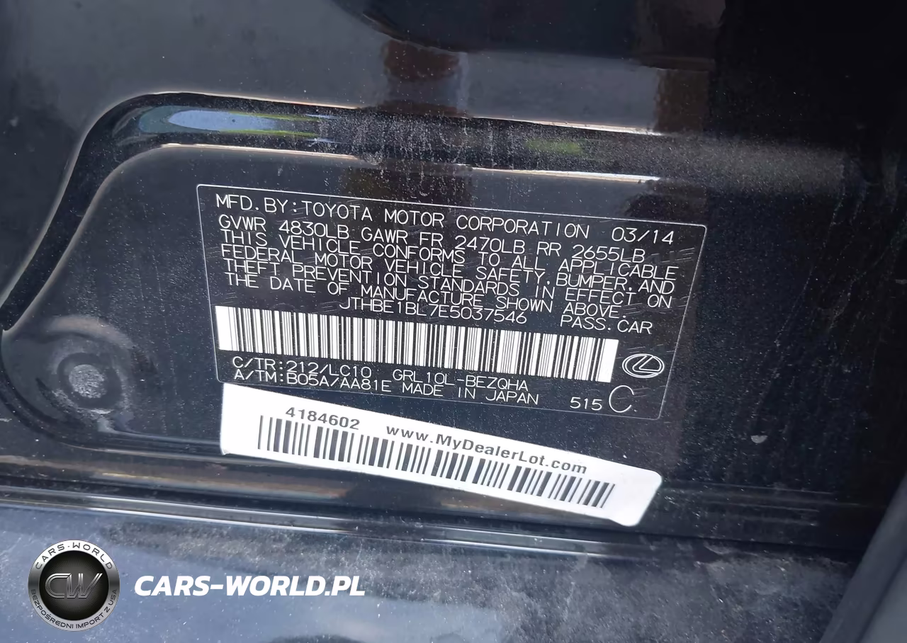 2014 Lexus Gs 350 VIN:JTHBE1BL7E5037546 - 9