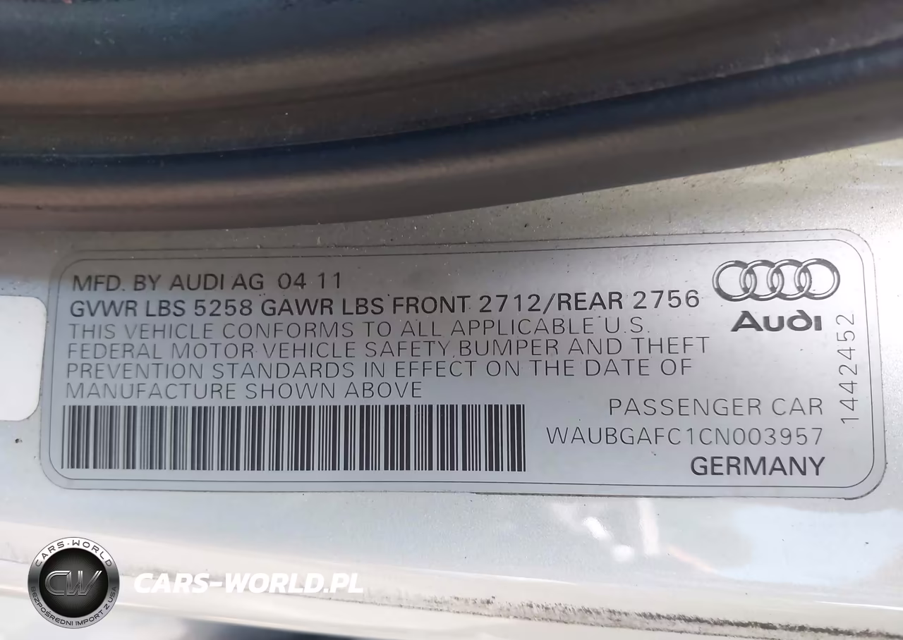 2012 Audi A6 3.0 Premium VIN:WAUBGAFC1CN003957 - 9