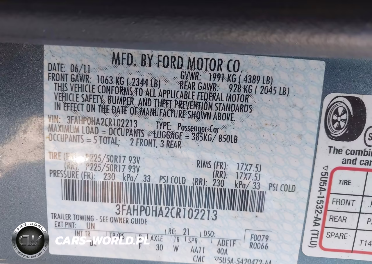 2012 Ford Fusion Se VIN:3FAHP0HA2CR102213 - 9