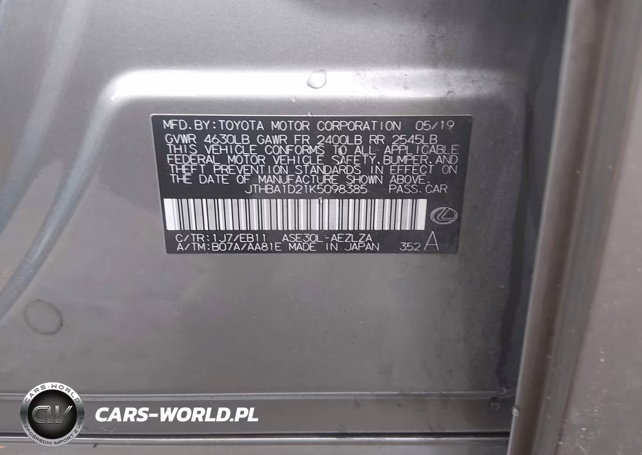 2019 Lexus Is 300 VIN:JTHBA1D21K5098385 - 9