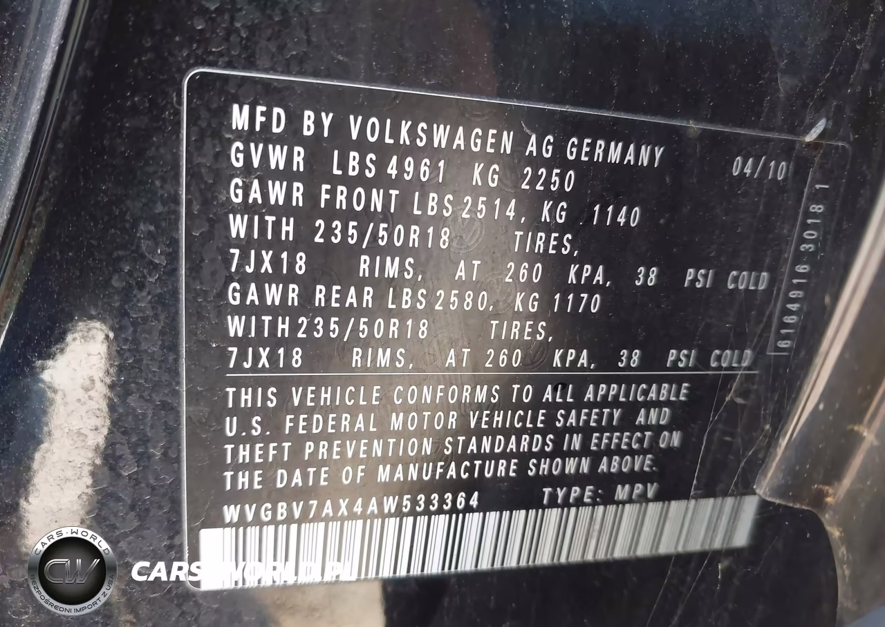 2010 Volkswagen Tiguan Wolfsburg VIN:WVGBV7AX4AW533364 - 9
