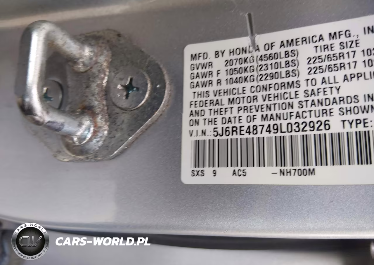 2009 Honda Cr-V Exl VIN:5J6RE48749L032926 - 9