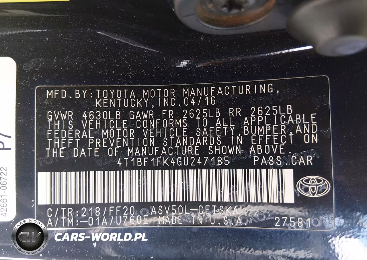 2016 Toyota Camry Se VIN:4T1BF1FK4GU247185 - 9