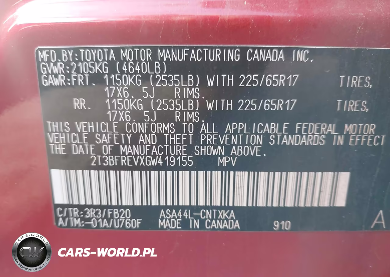 2016 Toyota Rav4 Le VIN:2T3BFREVXGW419155 - 9