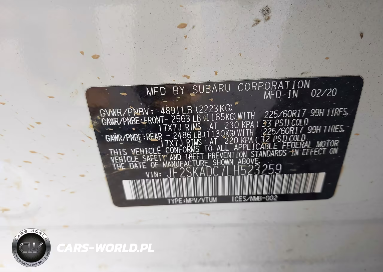 2020 Subaru Forester VIN:JF2SKADC7LH523259 - 9