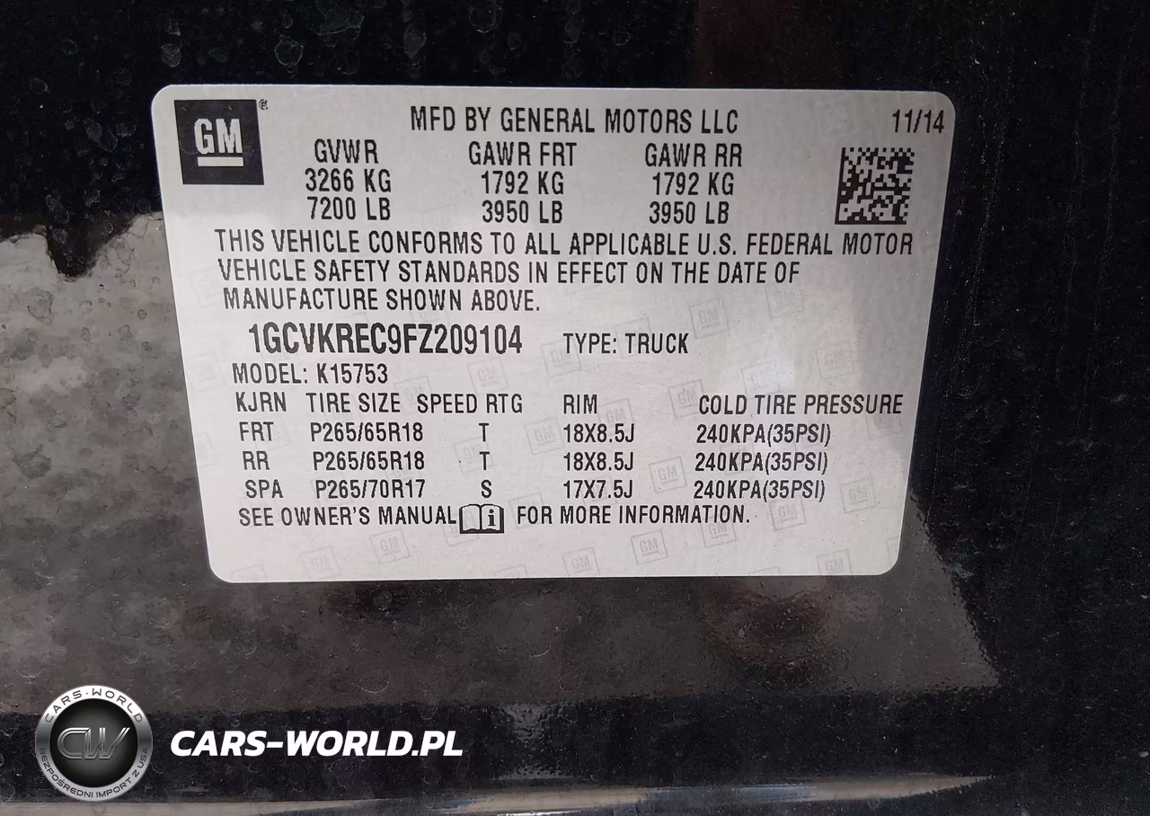 2015 Chevrolet Silverado 1500 1Lt VIN:1GCVKREC9FZ209104 - 9