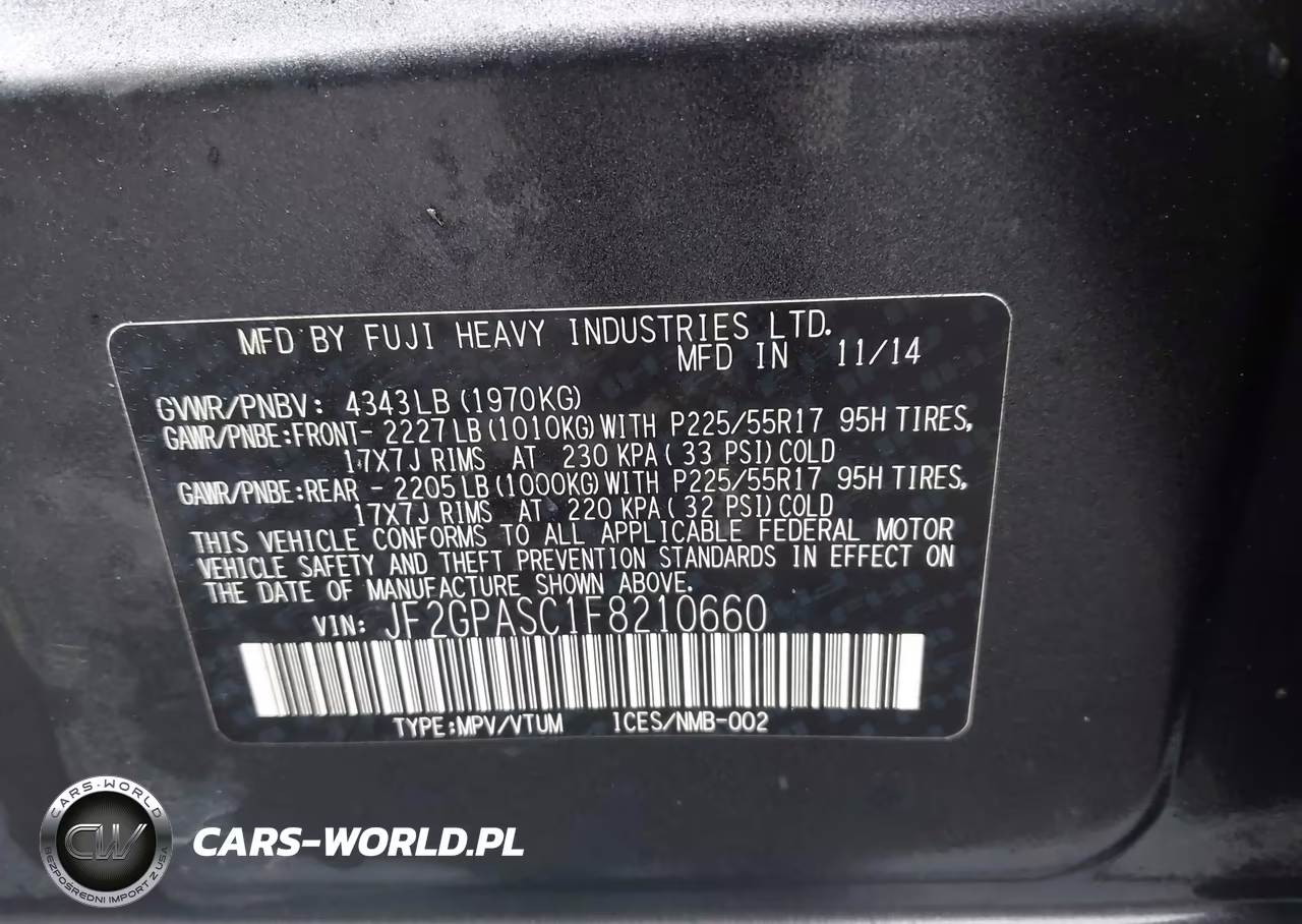 2015 Subaru Xv Crosstrek 2.0I Limited VIN:JF2GPASC1F8210660 - 9