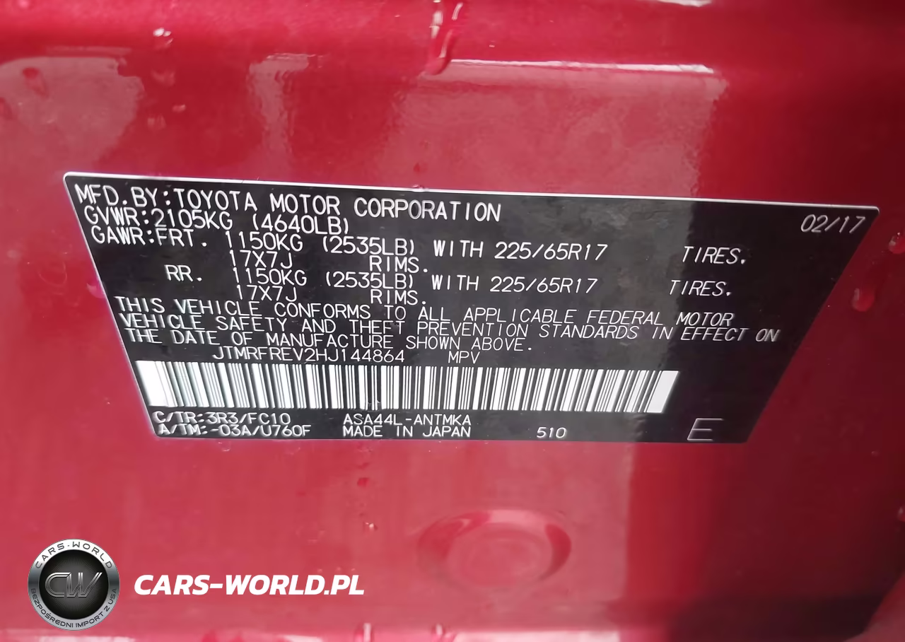 2017 Toyota Rav4 Xle VIN:JTMRFREV2HJ144864 - 9