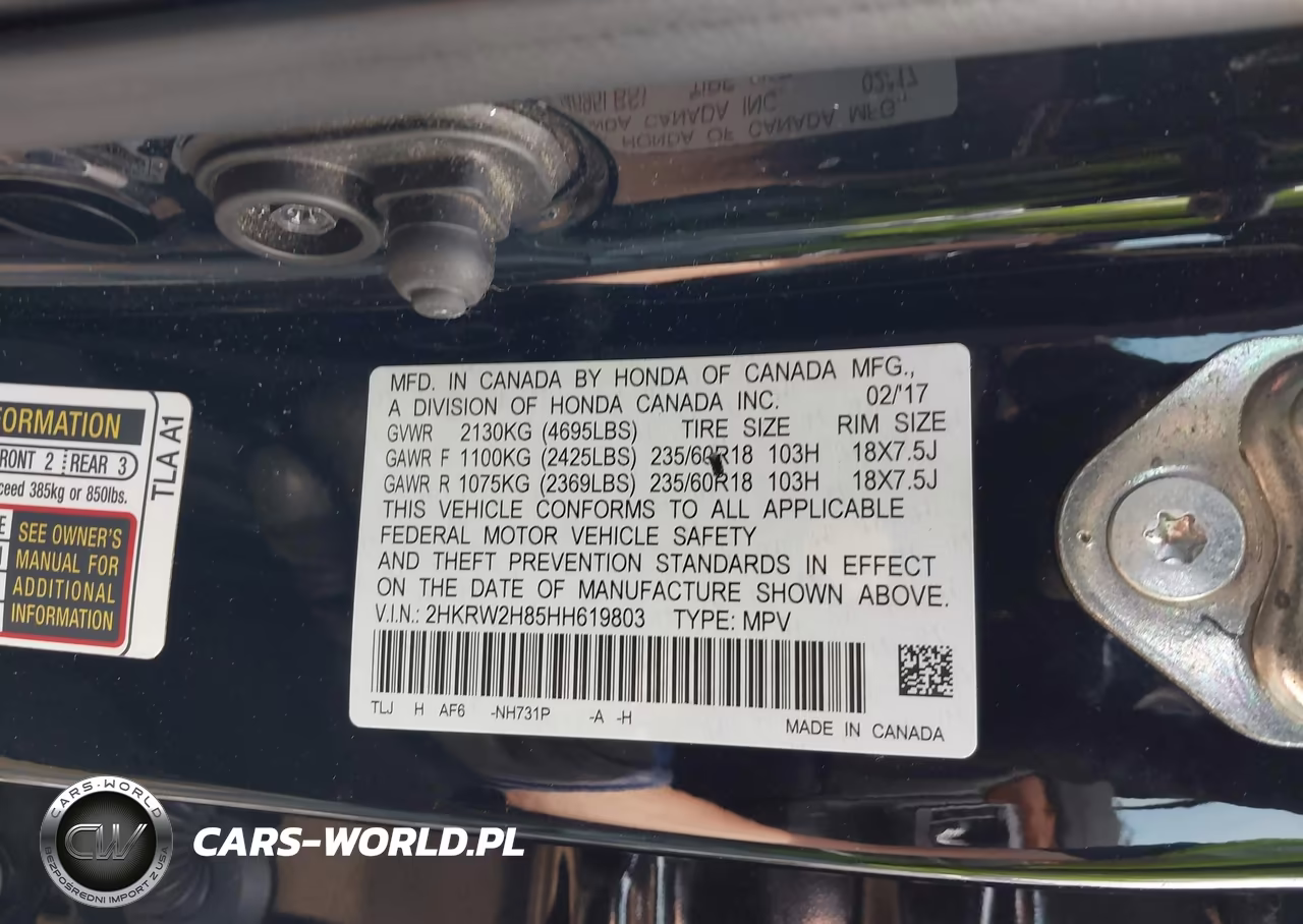2017 Honda Cr-V Ex-L-Ex-L Navi VIN:2HKRW2H85HH619803 - 9