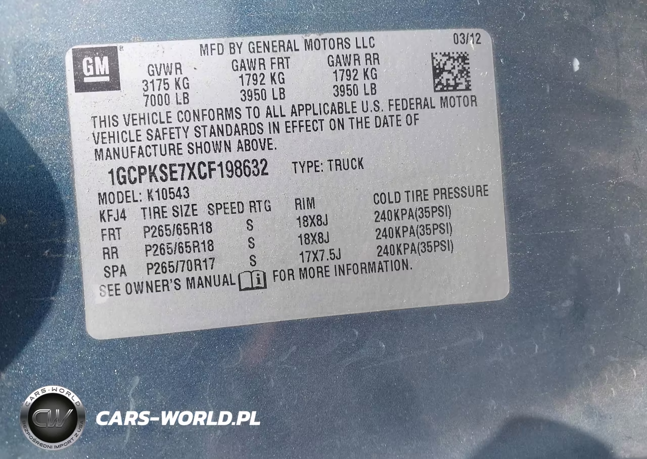 2012 Chevrolet Silverado 1500 Lt VIN:1GCPKSE7XCF198632 - 6