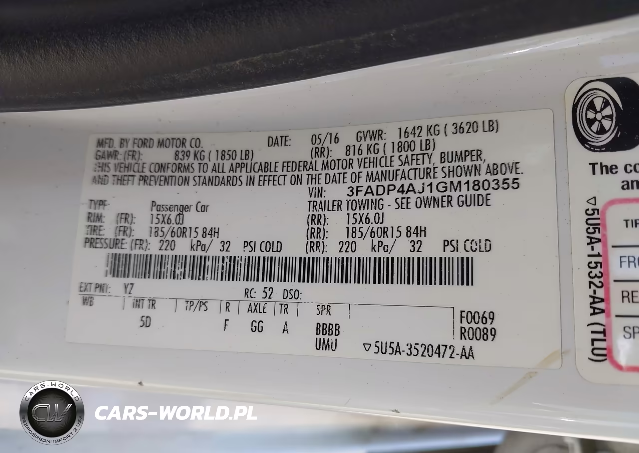 2016 Ford Fiesta S VIN:3FADP4AJ1GM180355 - 9