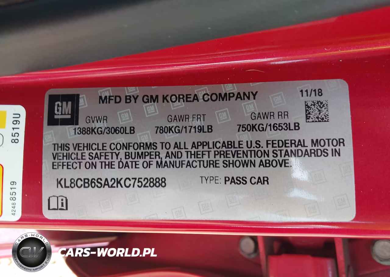 2019 Chevrolet Spark Ls Cvt VIN:KL8CB6SA2KC752888 - 9