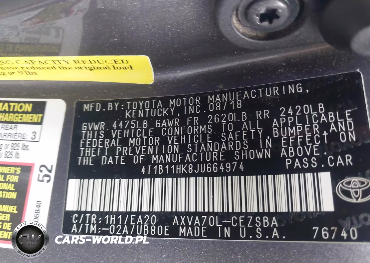 2018 Toyota Camry L VIN:4T1B11HK8JU664974 - 9