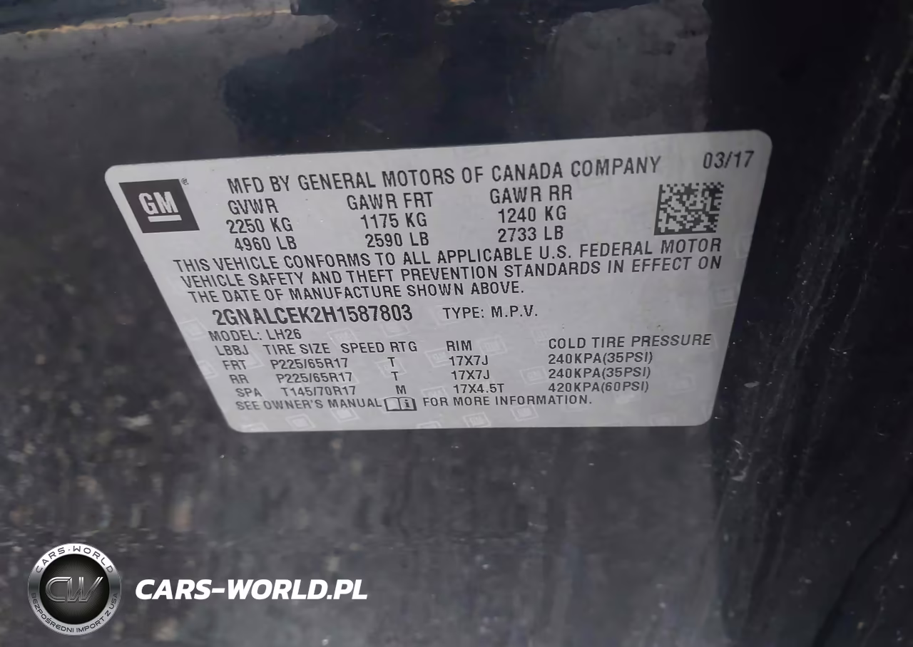 2017 Chevrolet Equinox Lt VIN:2GNALCEK2H1587803 - 9