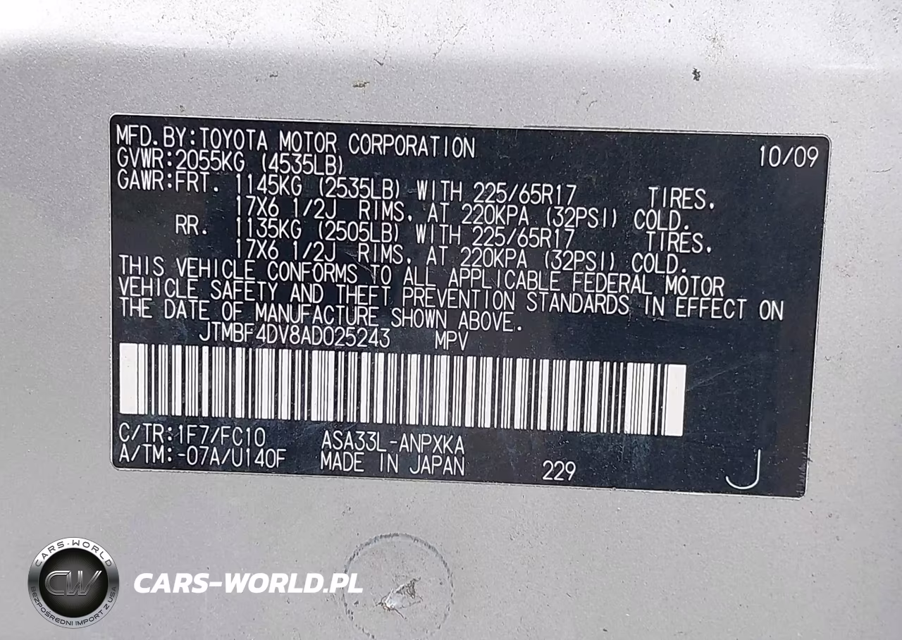 2010 Toyota Rav4 VIN:JTMBF4DV8AD025243 - 9