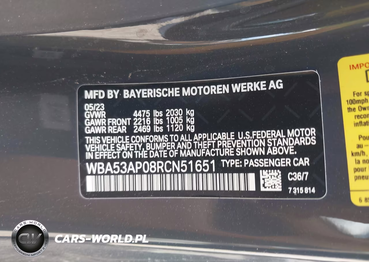 2024 BMW 430I VIN:WBA53AP08RCN51651 - 9