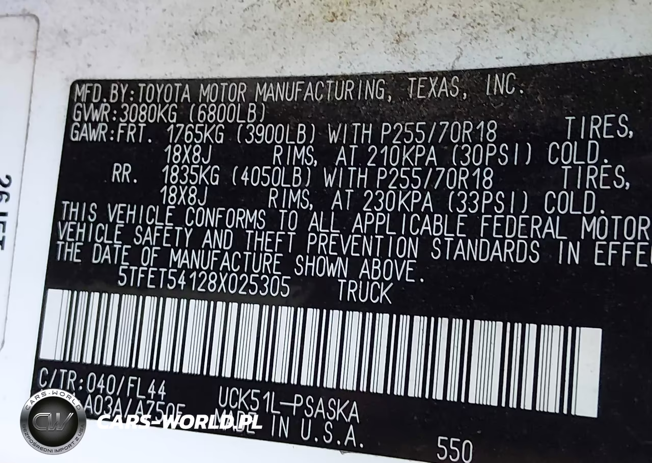 2008 Toyota Tundra Base 4.7L V8 VIN:5TFET54128X025305 - 9
