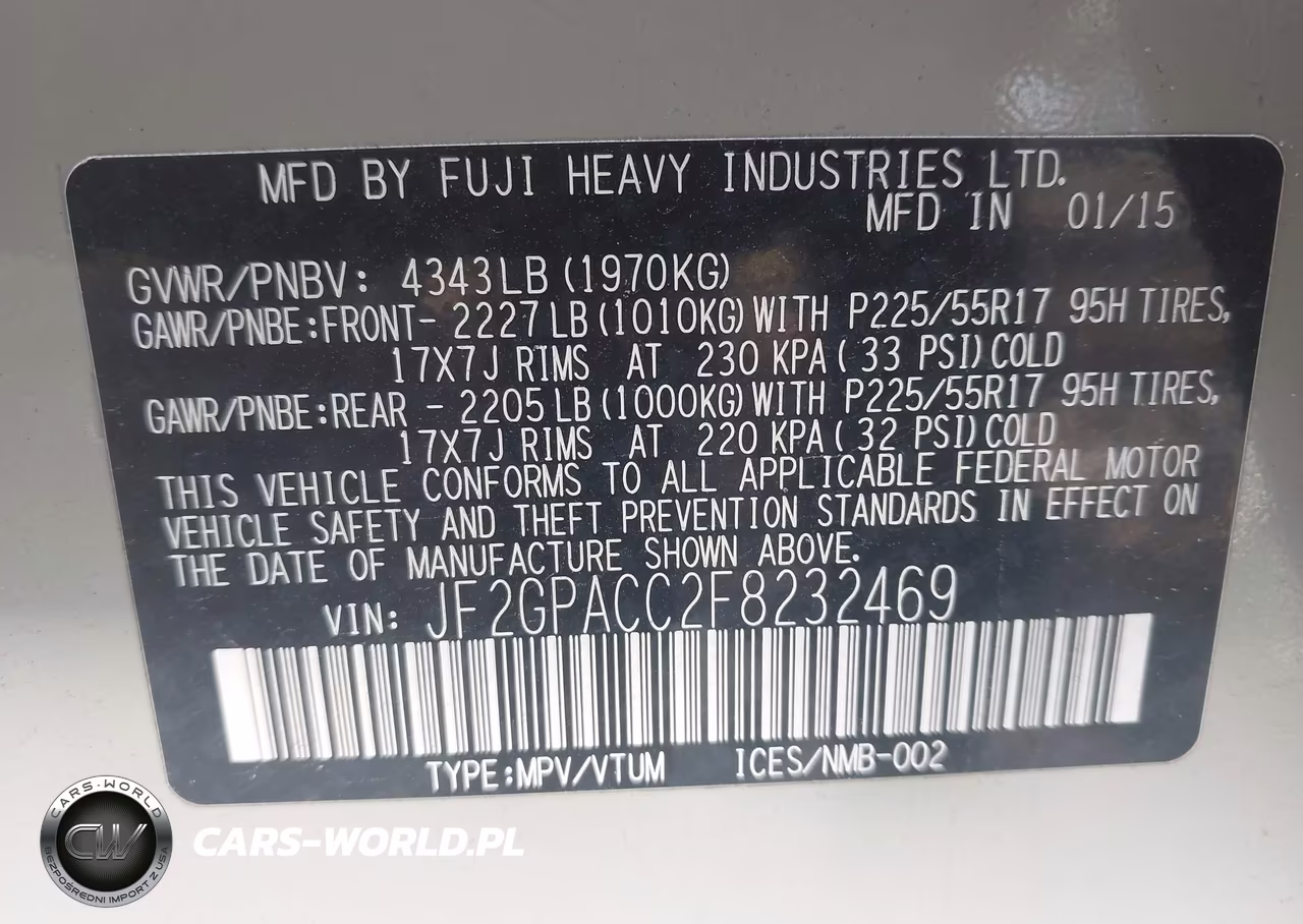 2015 Subaru Xv Crosstrek 2.0I Premium VIN:JF2GPACC2F8232469 - 9