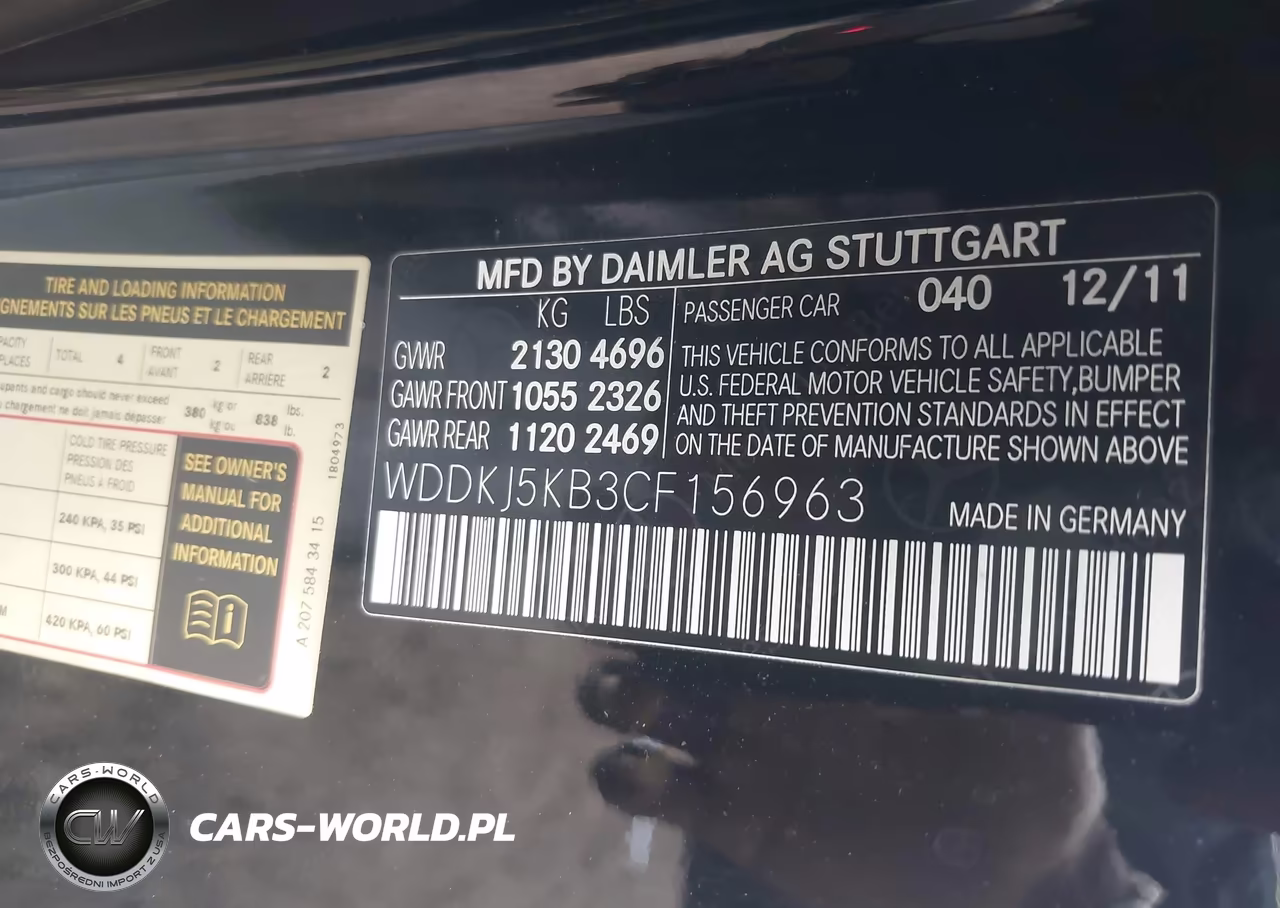 2012 Mercedes-Benz E 350 VIN:WDDKJ5KB3CF156963 - 9