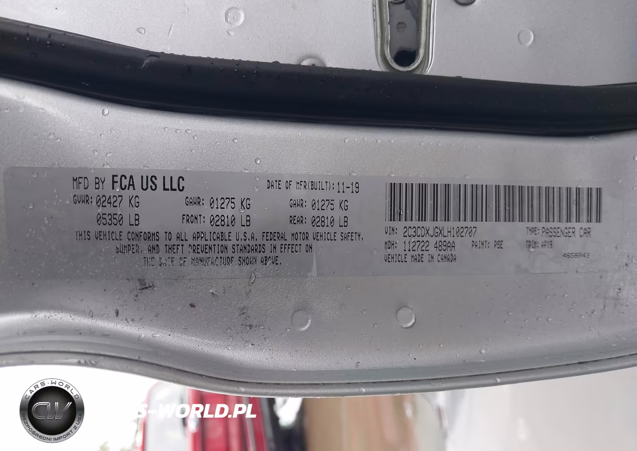 2020 Dodge Charger Sxt Awd VIN:2C3CDXJGXLH102707 - 9