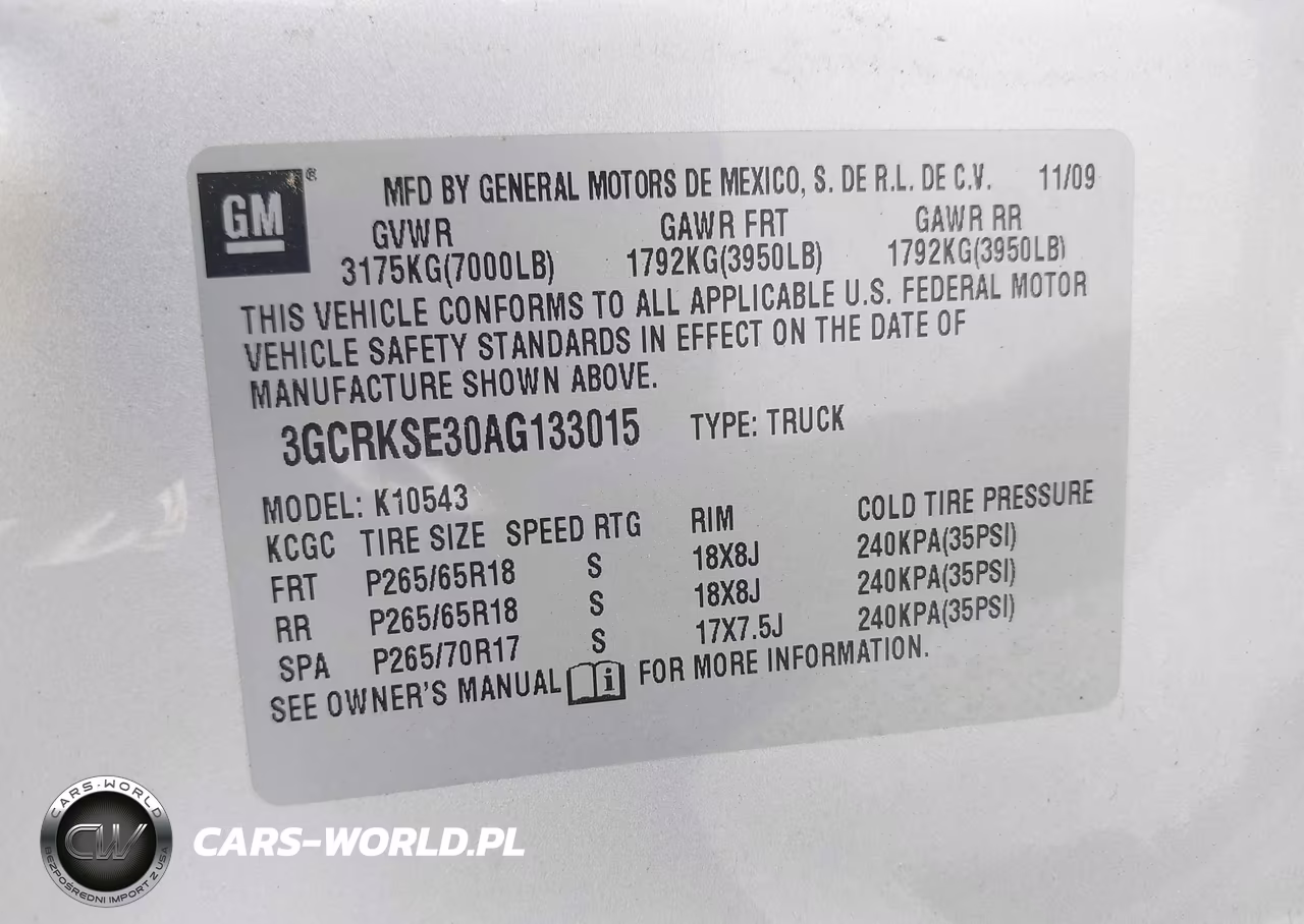 2010 Chevrolet Silverado 1500 Lt VIN:3GCRKSE30AG133015 - 9