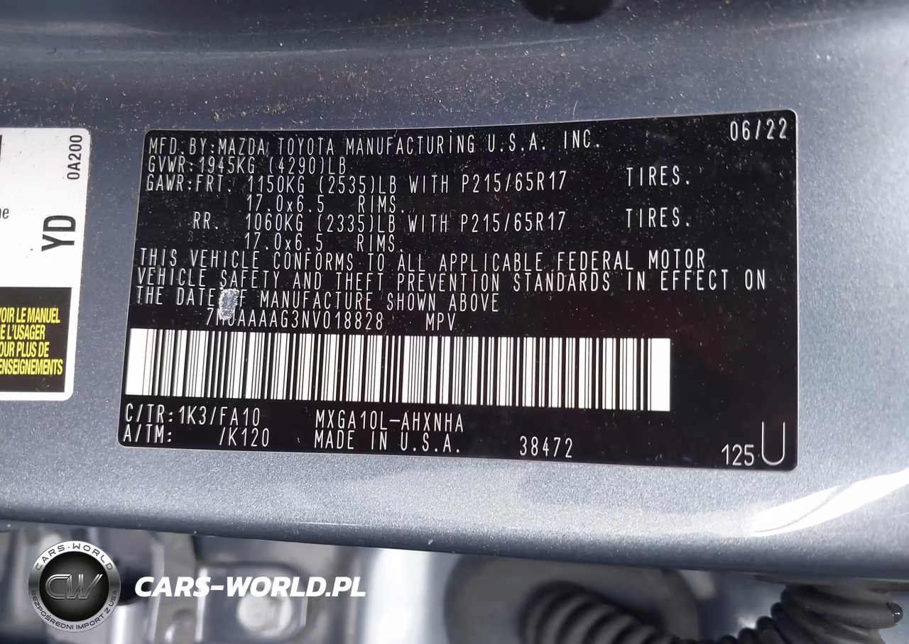 2022 Toyota Corolla Cross L VIN:7MUAAAAG3NV018828 - 9