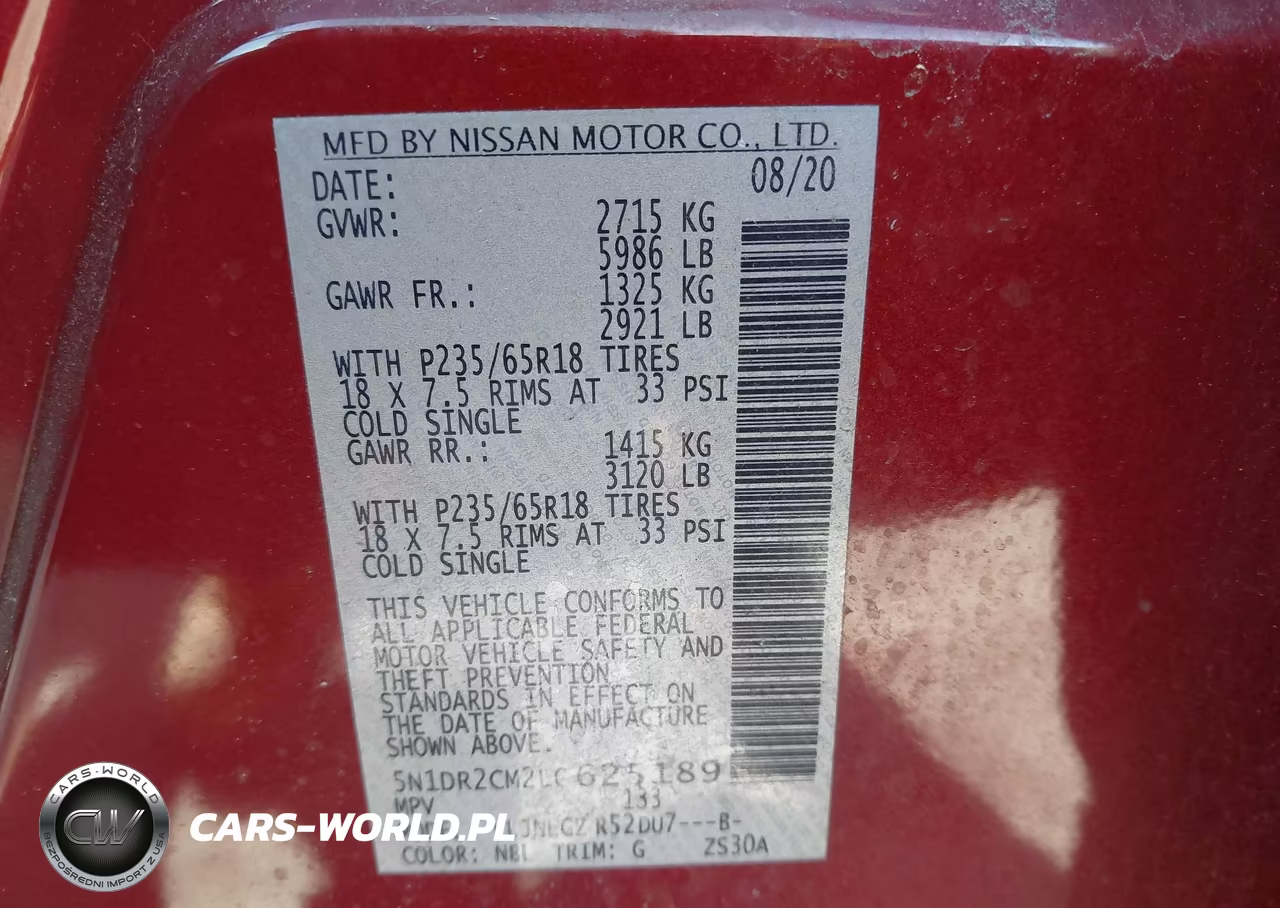 2020 Nissan Pathfinder Sl 4Wd VIN:5N1DR2CM2LC625189 - 9