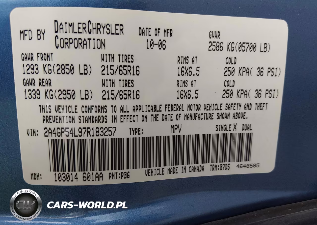 2007 Chrysler Town & Country Touring VIN:2A4GP54L97R183257 - 9