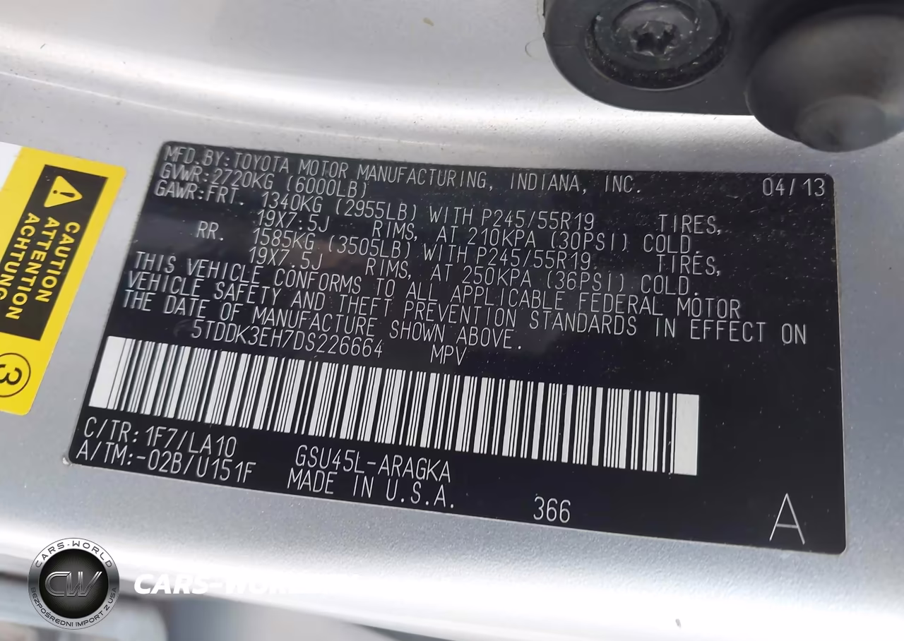 2013 Toyota Highlander Limited V6 VIN:5TDDK3EH7DS226664 - 9
