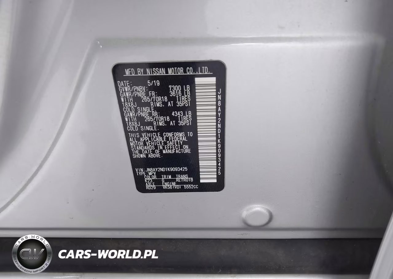 2019 Nissan Armada Sv VIN:JN8AY2ND1K9093425 - 9