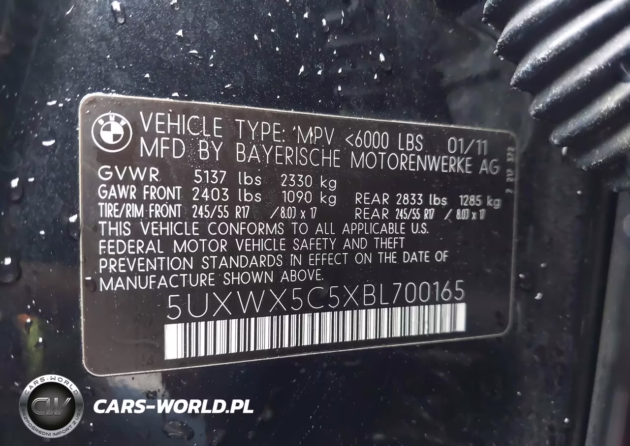 2011 BMW X3 xDrive28I VIN:5UXWX5C5XBL700165 - 9